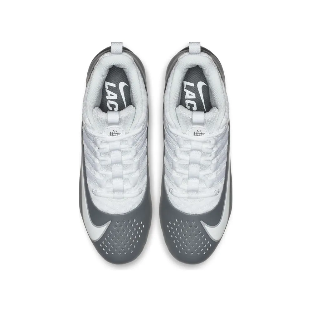 Nike Alpha Huarache 6 BG Youth White/Grey Lacrosse Cleats