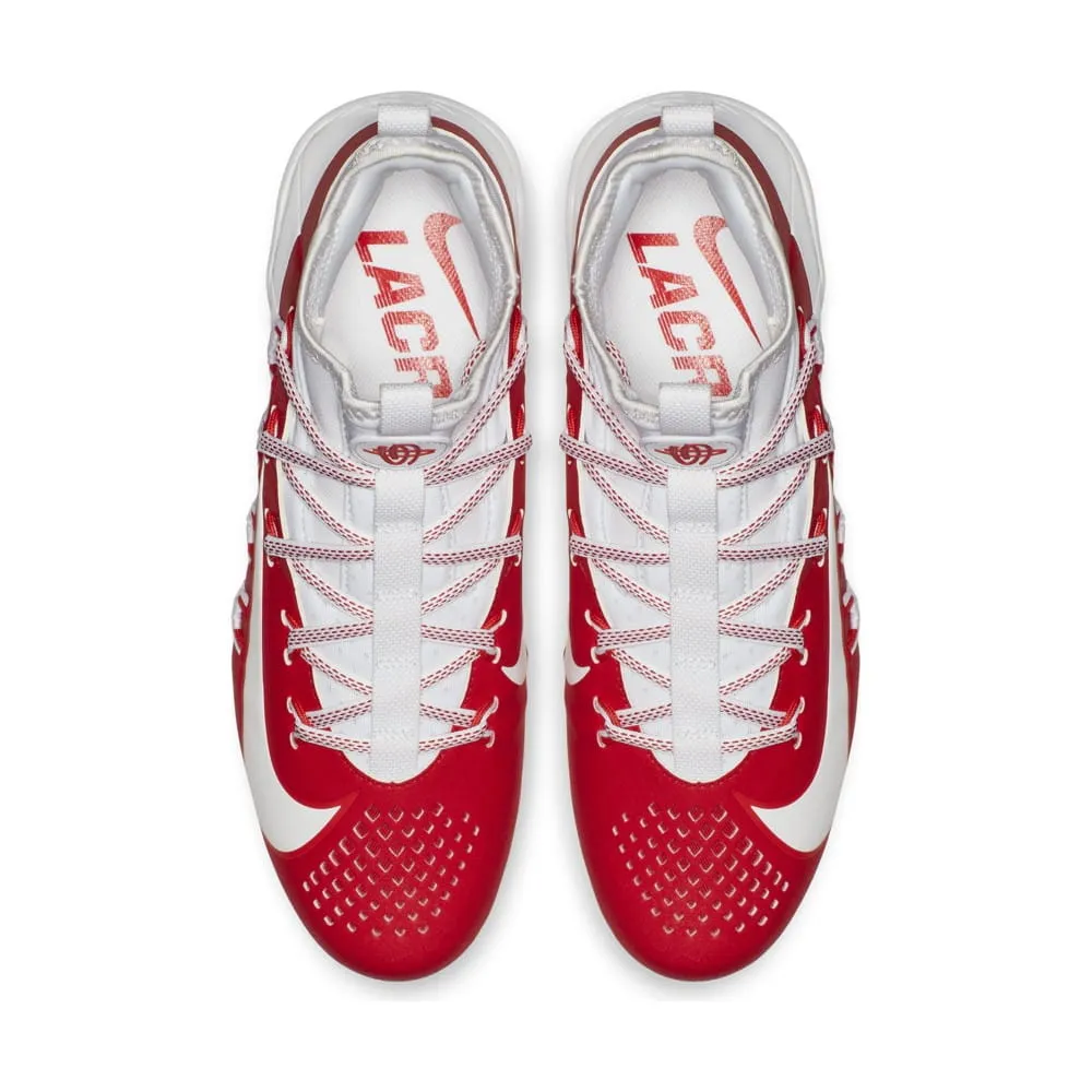 Nike Alpha Huarache 6 Elite White/Red Lacrosse Cleats