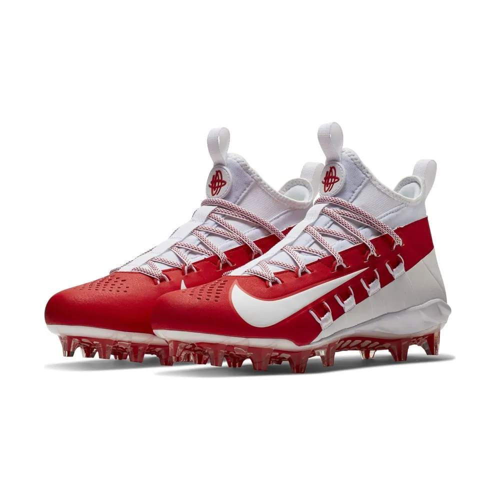 Nike Alpha Huarache 6 Elite White/Red Lacrosse Cleats
