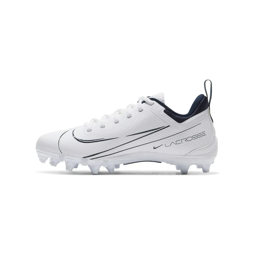 Nike Alpha Huarache 7 GS Youth White/Navy Blue Lacrosse Cleats