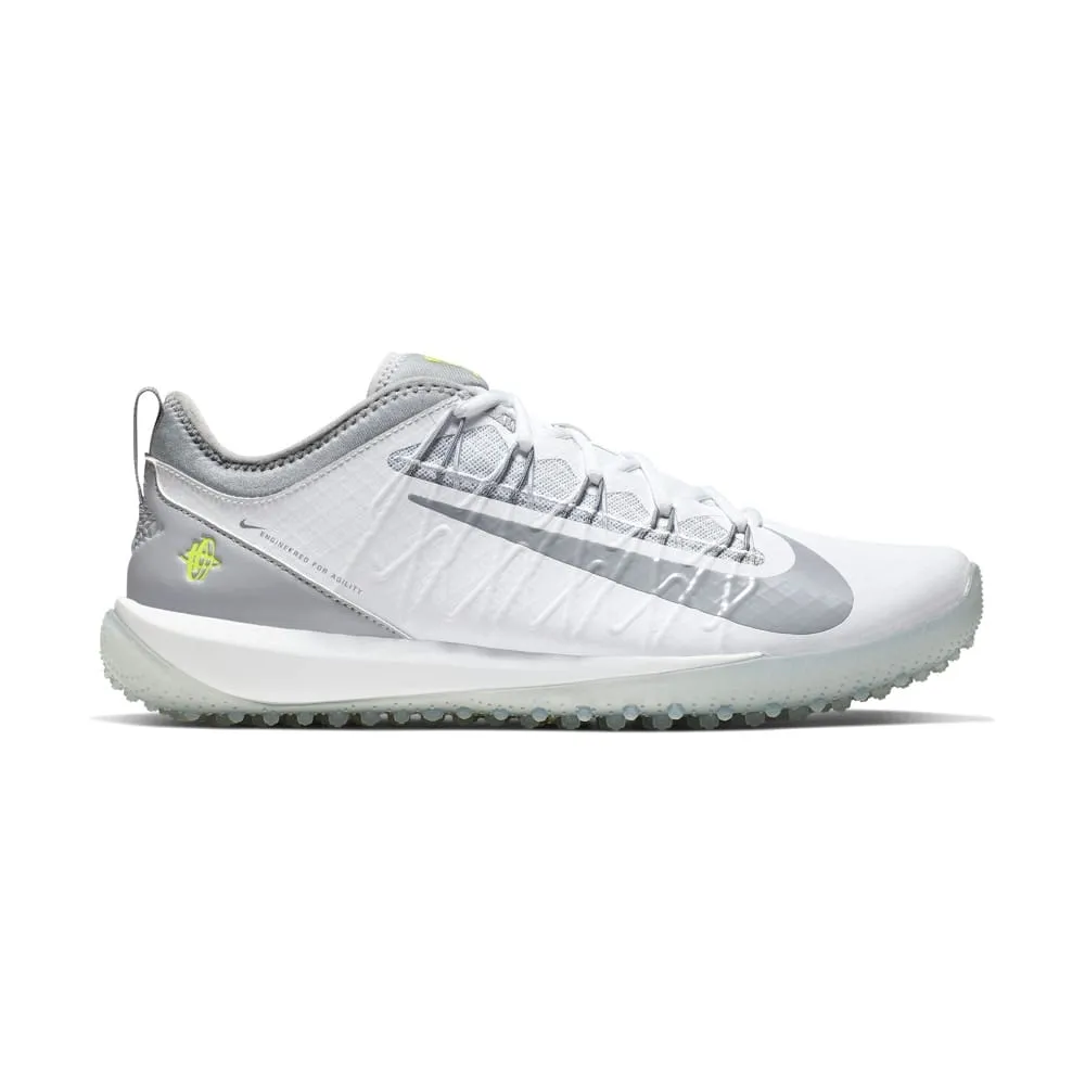 Nike Alpha Huarache 7 Pro Turf White/Grey Lacrosse Cleats