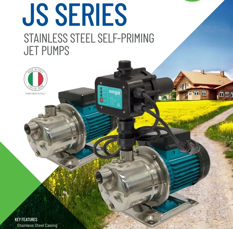 Onga JSK45 0.37kW Self Priming 304ss Pressure Pump with Venturi Impeller & 24L Pressure Tank (Max 40LPM/400kPa)