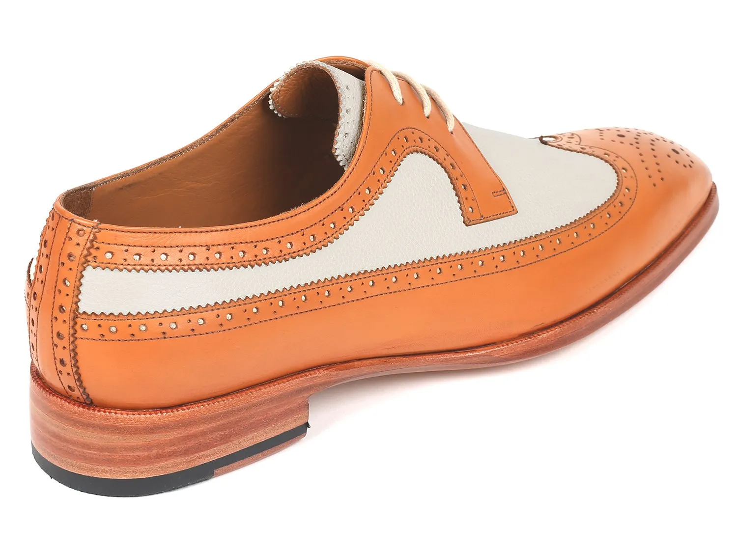 Paul Parkman Dual Tone Wingtip Derby Shoes, Cognac & Cream