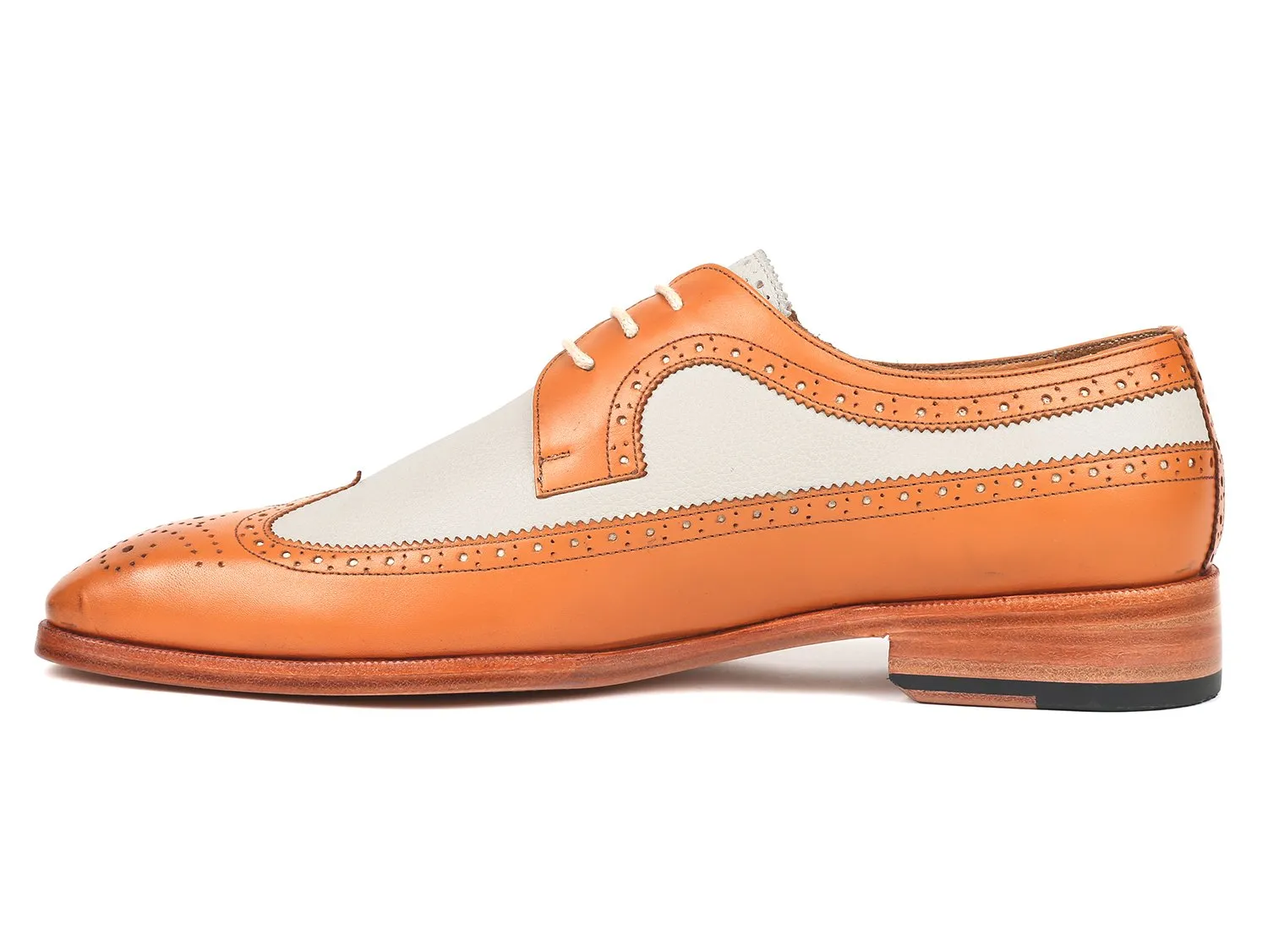 Paul Parkman Dual Tone Wingtip Derby Shoes, Cognac & Cream
