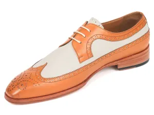 Paul Parkman Dual Tone Wingtip Derby Shoes, Cognac & Cream