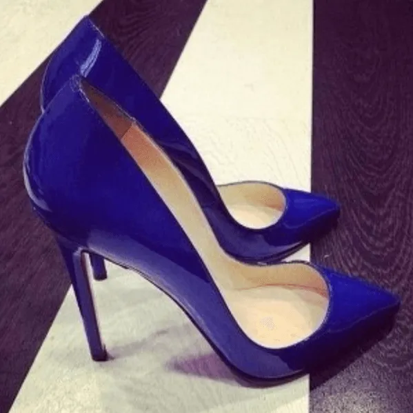 Point Toe Patent Leather Stiletto Heel Pumps