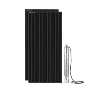 Rocksolar 24V 1/3 HP Solar DC Brushless Submersible Well Pump   400W Rigid Solar Panel Kit