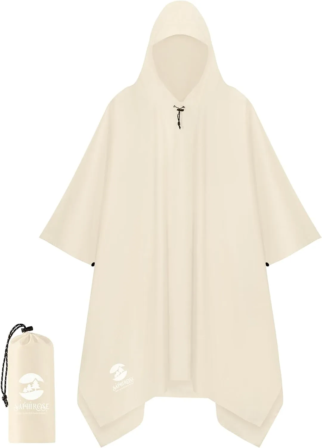 SaphiRose Hooded Rain Poncho Waterproof Raincoat Jacket for Men Women Adults