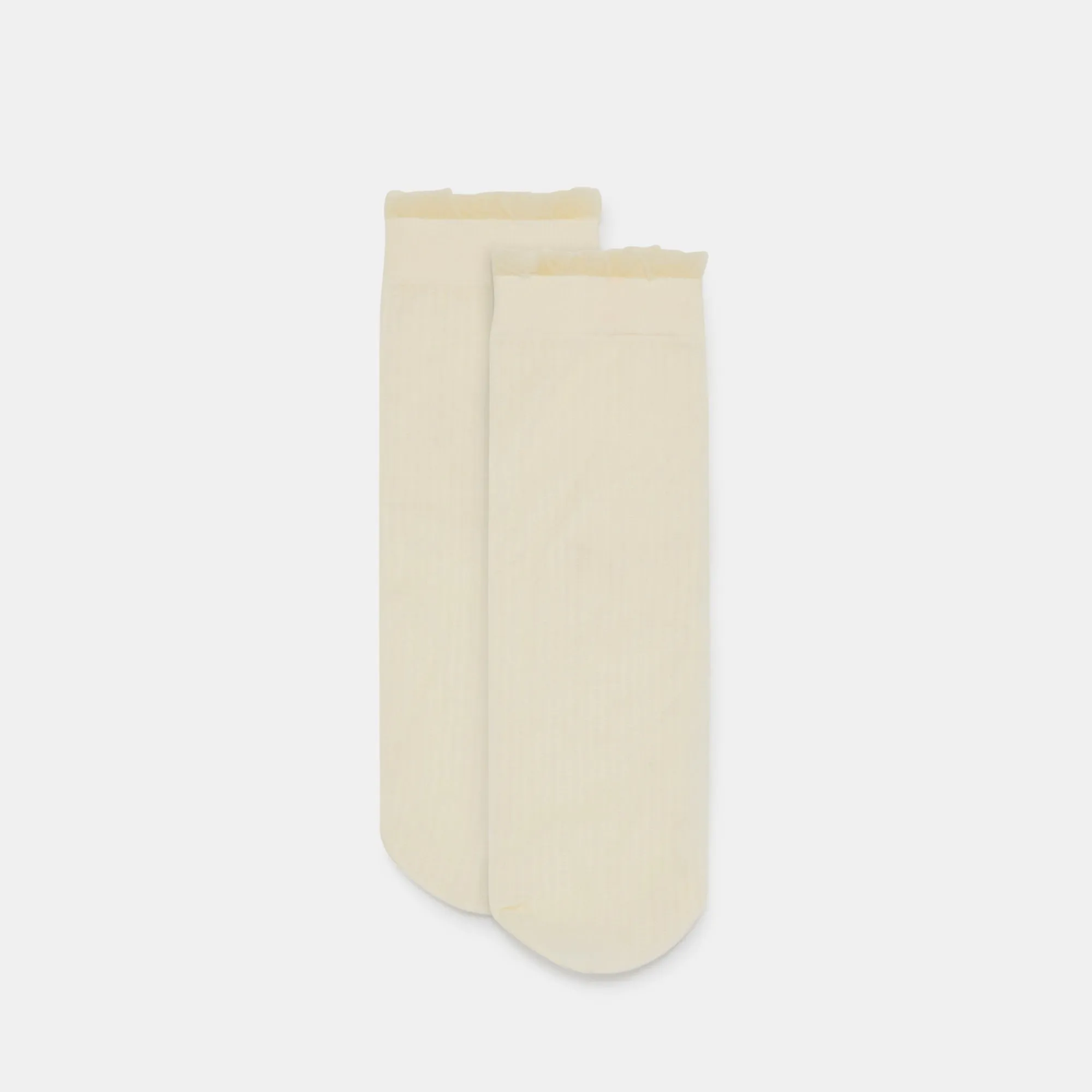 SHEER RUFFLE SOCKS IVORY