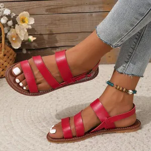 Women's Fashion Casual Buckled Flat Sandals 63998330S