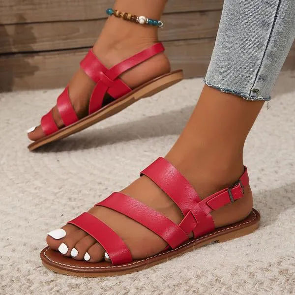 Women's Fashion Casual Buckled Flat Sandals 63998330S