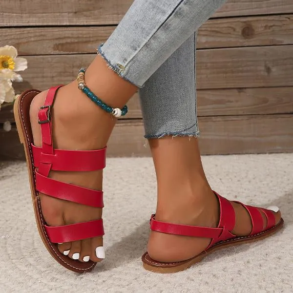Women's Fashion Casual Buckled Flat Sandals 63998330S