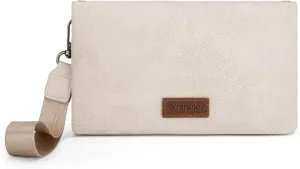Wrangler Wristlet Wallet RFID Blocking Clutch Bifold Purse Women Credit Card Holder Cow Print with Crossbody Strap